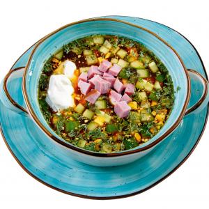 Окрошка с ветчиной